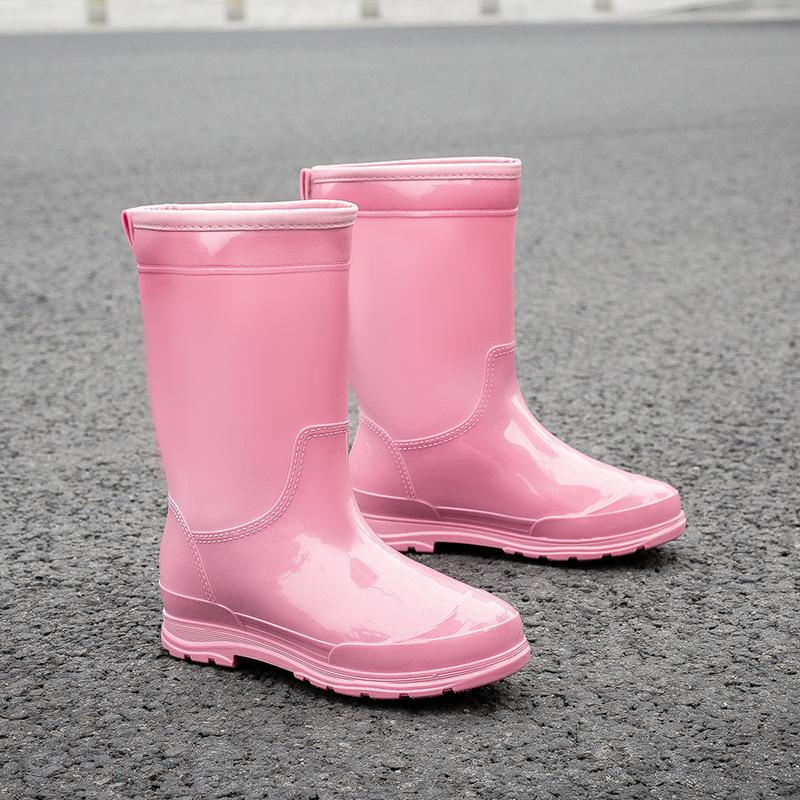 

Модная зимняя женская обувь конфетных цветов женские резиновые сапоги нескользящая дождевая обувь средней высоты водонепроницаемая обувь для кухни бахилы обувь 41