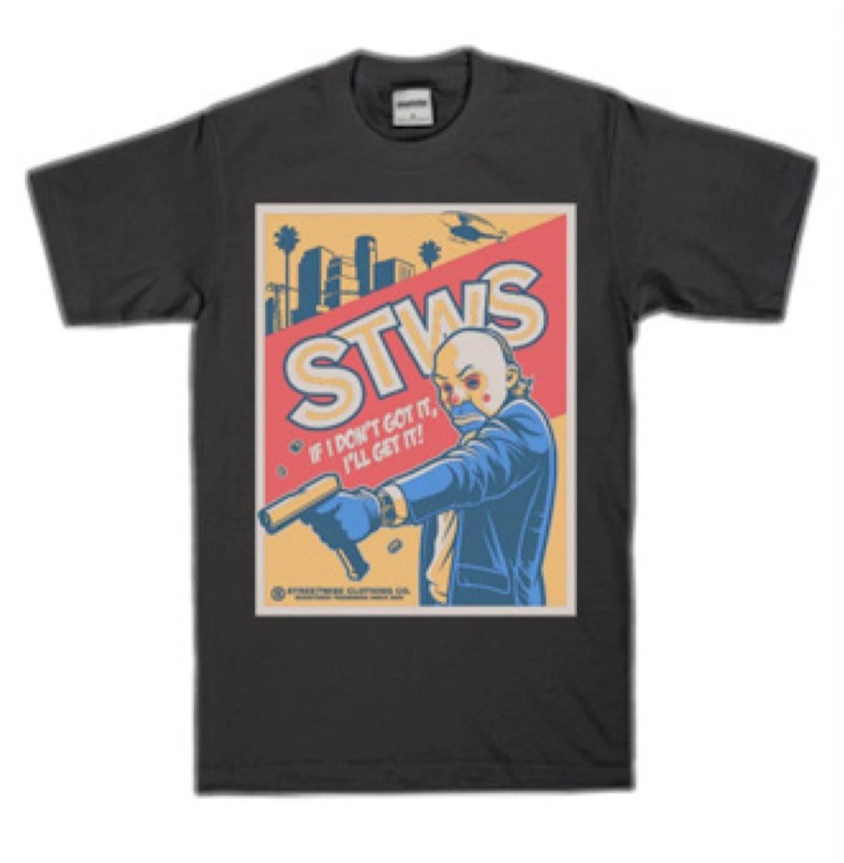 streetwise Clowns Graphic T-Shirt Black & Blue M-5XL S