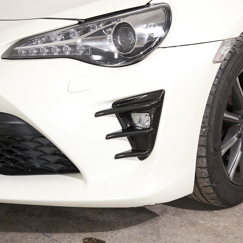 Für Toyota 86 GT86 2016-2020 Autoaufkleber Frontstoßstange Seitenbelüftung Spoiler Canard Abdeckungen Karbonfaser-Look Glänzendes Schwarz Zubehör