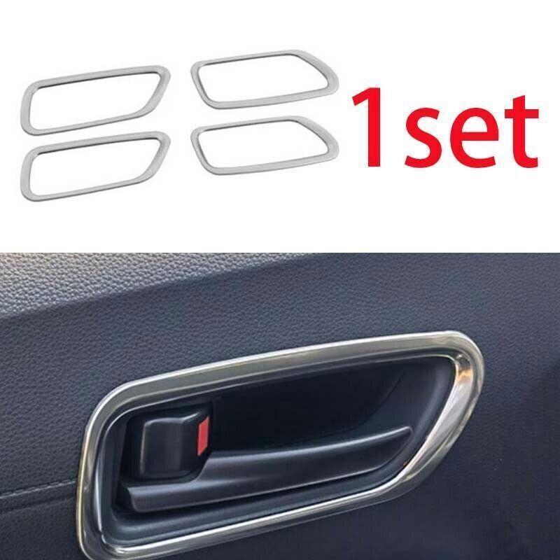 Silver Inner Door Handle Cover Trim 4pc For Toyota Corolla Cross - Steel
