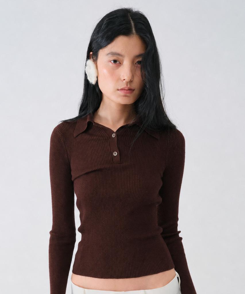 CENTAUR.KR Tencel Wool Essential Slim Knit_Brown