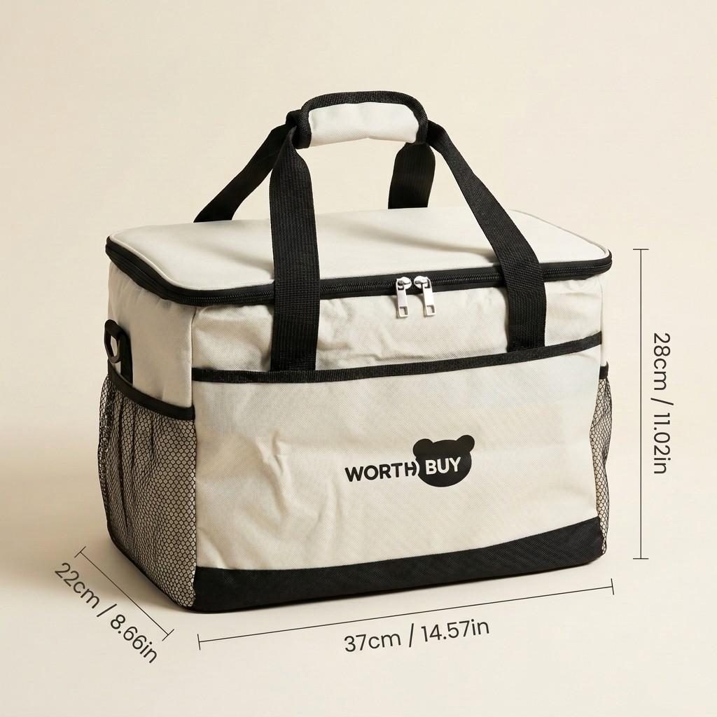 Large Insulated Lunch Bag Waterproof Thermal Cooler Bag Oxford Storage Bag with Shoulder Strap for Men Women Work Picnic Travel