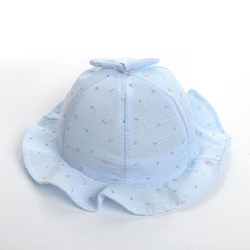 

Summer Baby Girl Boy Cotton Sun Hat With Breathable Lace For Outdoor Protection синий
