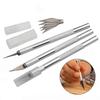 6 stuks Kunstmes Houtsnijwerk Handaccount Papier Snijden Snijgereedschap Accessoires Aluminiumlegering Handen Houtsnijmes Model