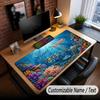 Fish Ocean Theme Custom Mouse Pad Personalized With Name Text Customized Desk Mat For Office Home Decor