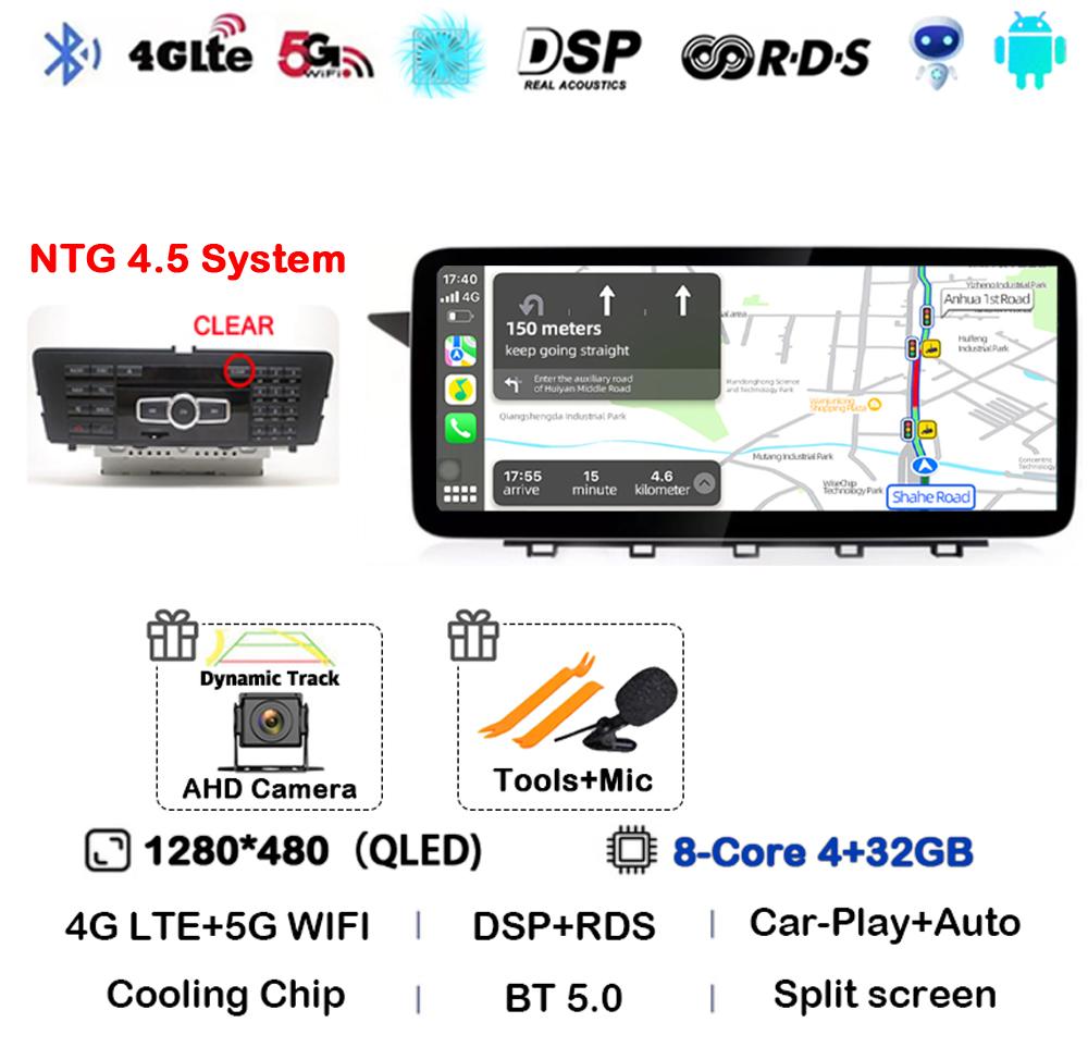 

10,25-дюймовый Android 14 Carpaly автомобильный радиоприемник мультимедийный плеер для Mercedes Benz GLK X204 2009-2015 WIFI+4G сенсорный экран DSP 360 камера