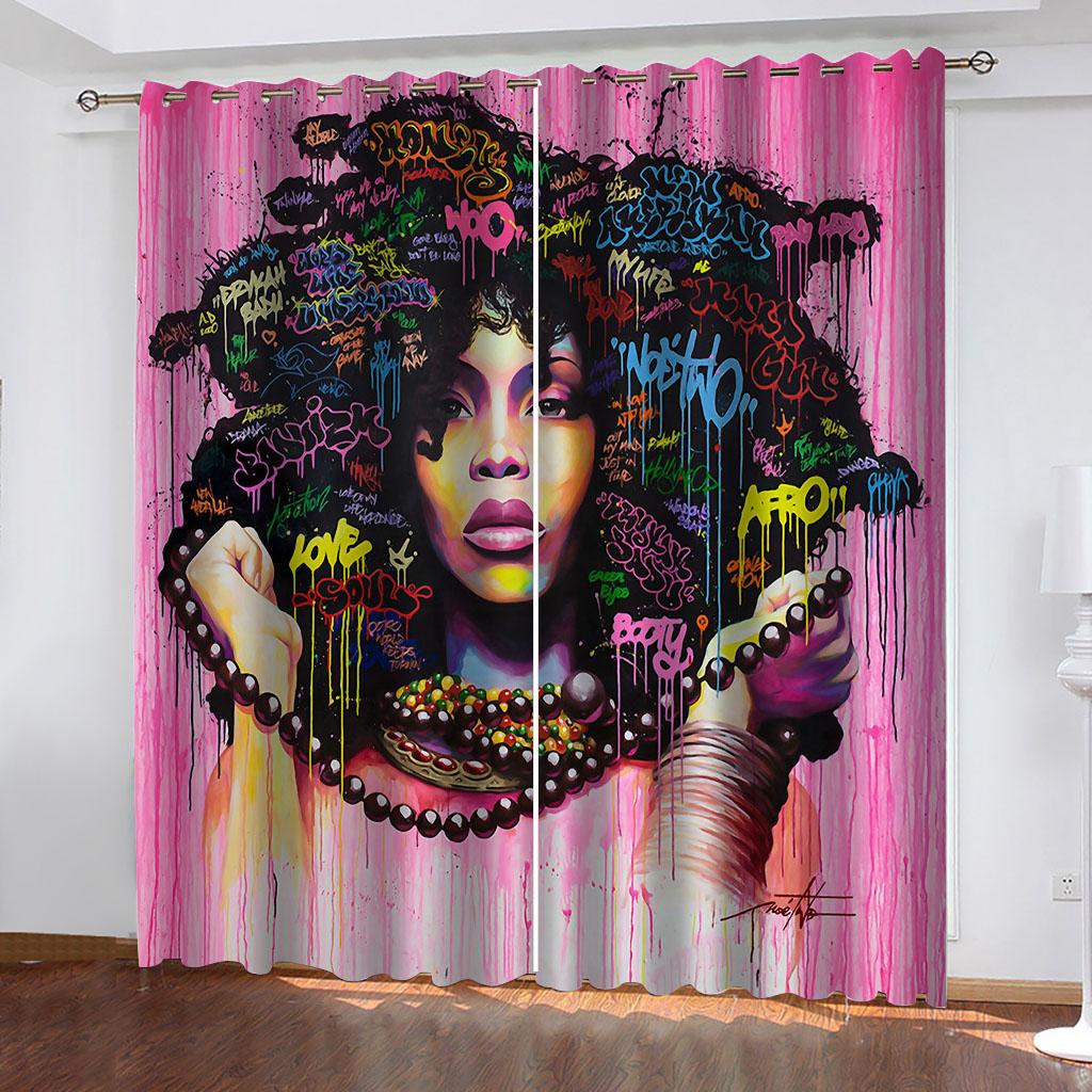 Gardiner För Eleganta Hus Rum 3D Stilfulla Röda Läppar Skönhetsgardiner För Vardagsrum Lyxset, Fönstergardiner Sovrum