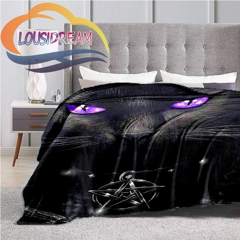 Fashion Pentagram Cat Blanket,Flannel Warm Soft Plush On The Sofa Bed  Suitable for Air Conditioning  Nap
