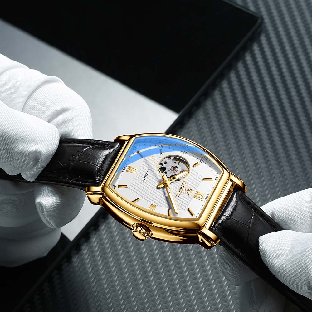CHENXI Premium Mechanical Watch for Men Fully Automatic Fashion Square Skeleton Watch Men's Waterproof Mechanical Watch reloj