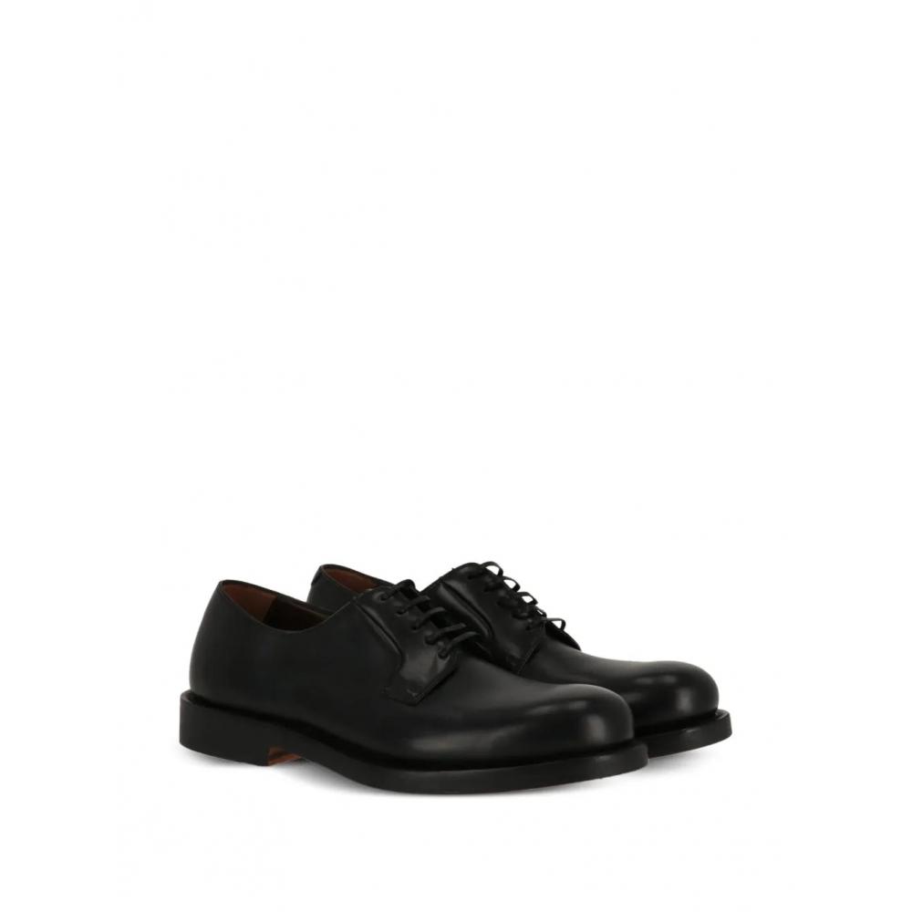 Salvatore Ferragamo Ferragamo Leather Derby Shoes Black