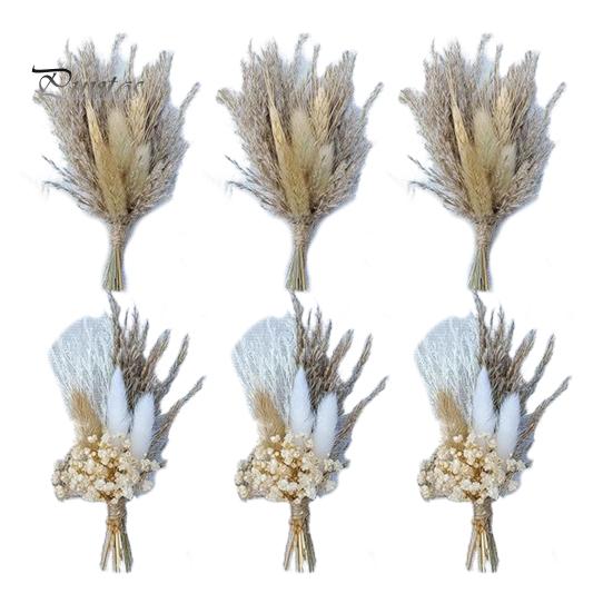 

6 шт. искусственный букет из сухоцветов в стиле бохо, мини-букет цветов своими руками, ваза для свадебной вечеринки, домашнего офиса, стола, центральное украшение B