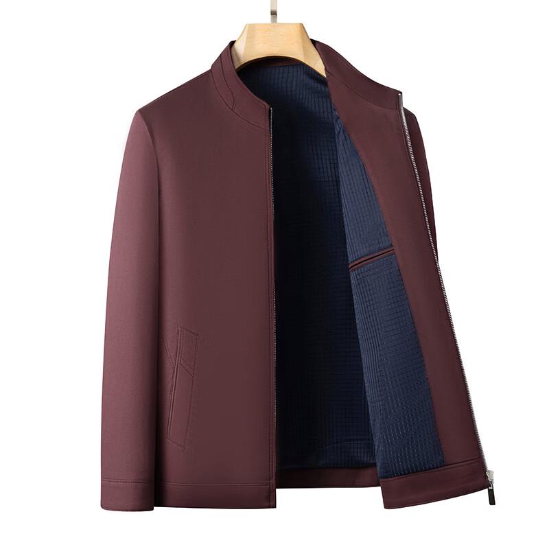FENGMAO Men's Spring Fall Business Casual Stand Collar Jacket