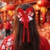 Tassel New Year Hairpin Ribbon Hanfu Hair Ornamen Cute Bow Ribbon Hair Clip  Festival