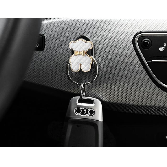 Mini Hook In The Car Center Console Seat Back Camellia, Bear, Multi-functional Storage ABS Data Cable Small Hook Auto