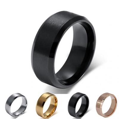 Bague Bague Anneau Bande Polie en Acier Titane Mode Hommes Femmes Bijoux de Mariage CLE