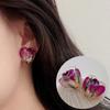 Corin Purple Heart Flower Fashion Point Earrings