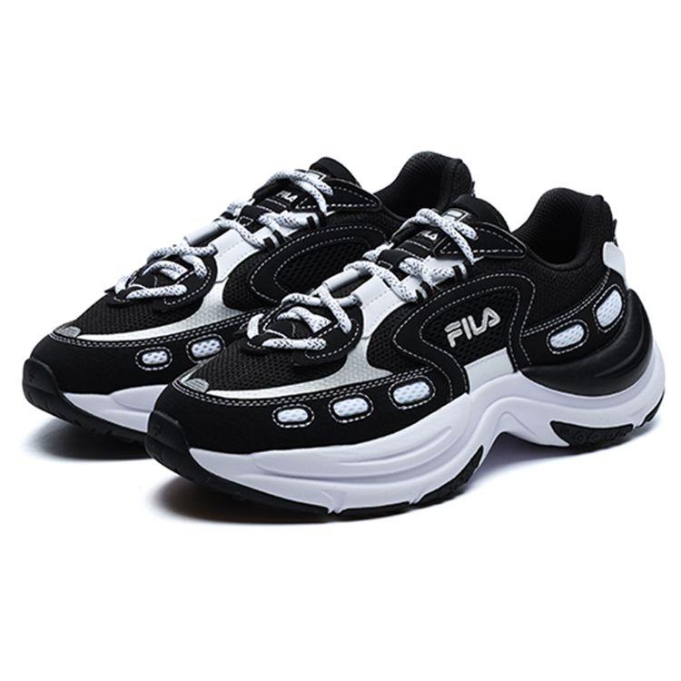 Fila Arch Fabric Synthetic Leather Retro Sports Low-Top Lifestyle Shoes Women Sneakers Black White F12W221118FBG