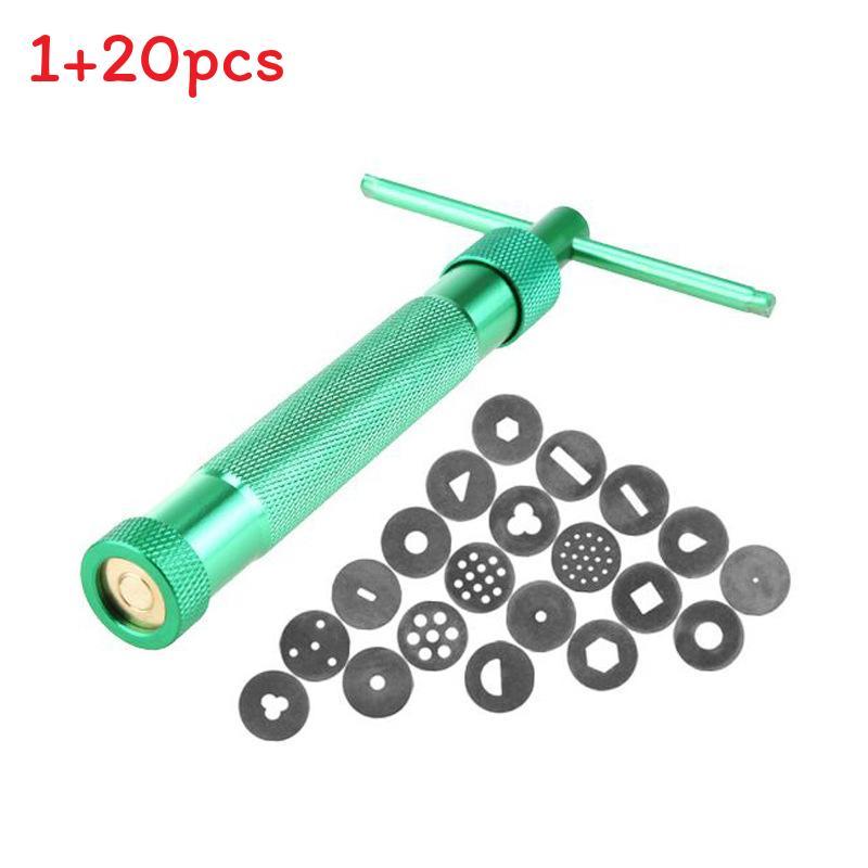 Modern Minimalist Stainless Steel Piping Gun With 20 Floral Nozzles For Baking Creations