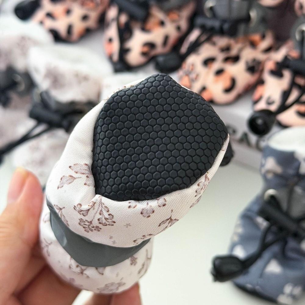 Plush Warm Dogs Snow Boots Adjustable Dog Rain Boots Dog Footwear Pet Foot Cover Daily Wear