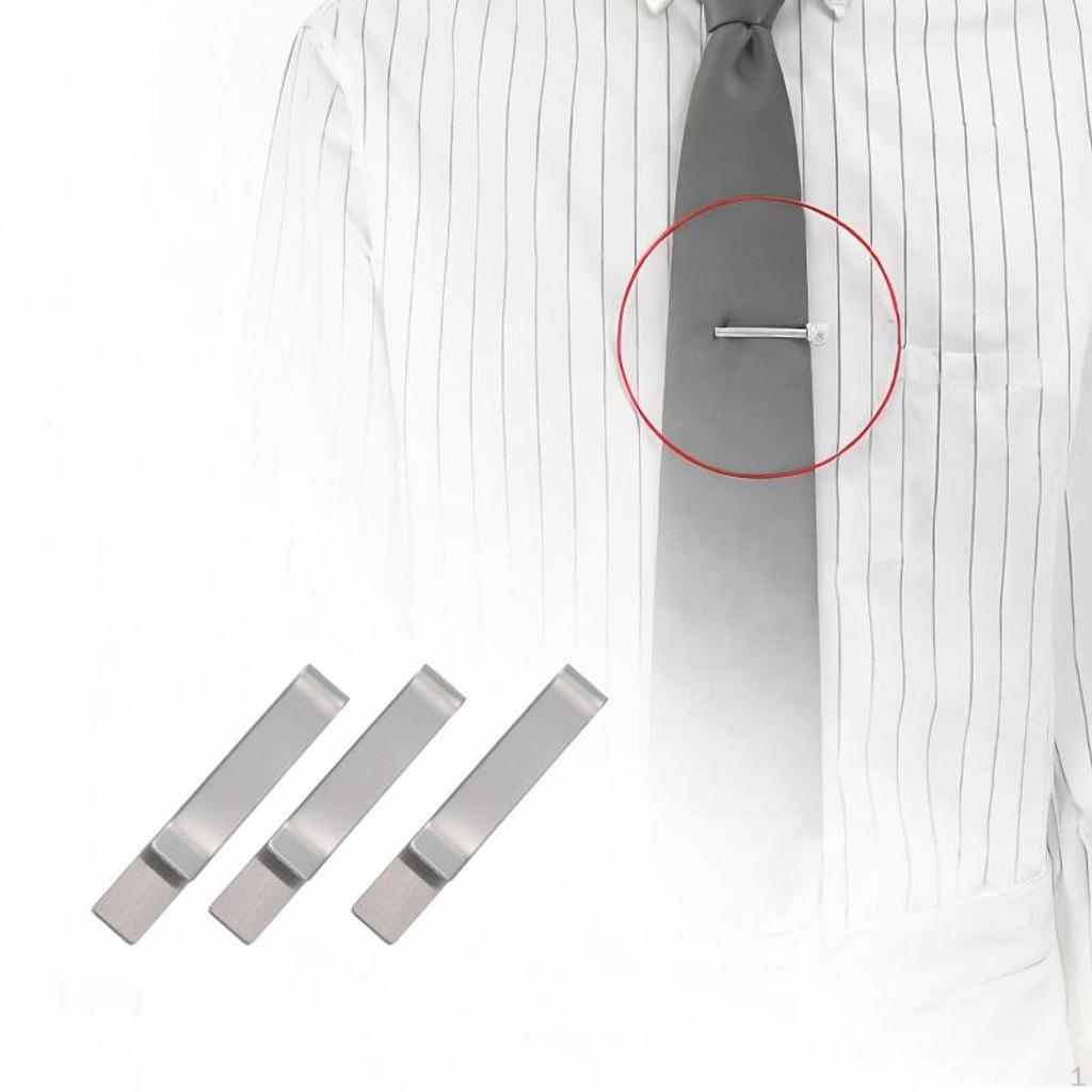 3 Pack Portable Tie Clips for Shirt Collars, Great Birthday, Festival Or Business Use
