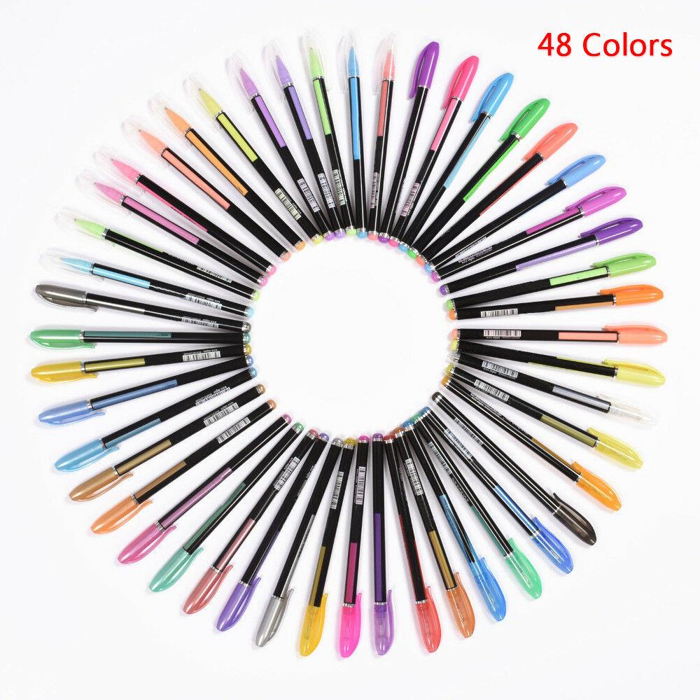 Buy 48 Gel Pen Set Metallic Pastel Glitter Neon Gel Pens For Adult Colouring Book at affordable