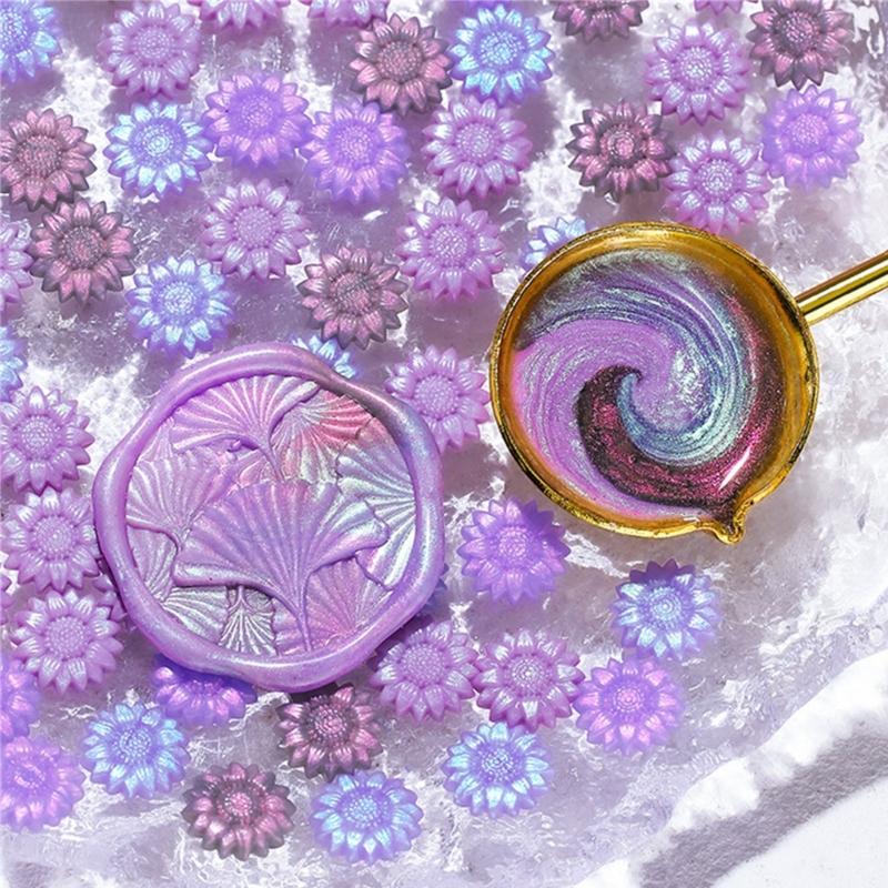 100Pcs Gilter Sealing Wax Beads for Wax Seal Stamp, Flower Wax Seal Beads for Gift Wrapping, Invitation Envelope Decor