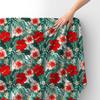 Royal Samt Stoff Polyester Zum Nähen - Motiv Hibiskus Chinesische Rose