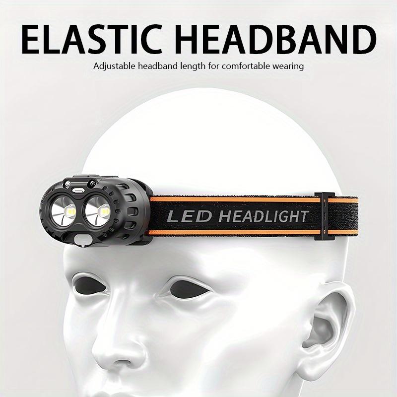 Mini LED Induction Headlight Rechargeable Headband with Adjustable Angle Searchlight for Hiking, Maintenance, Reading, Emergency Use