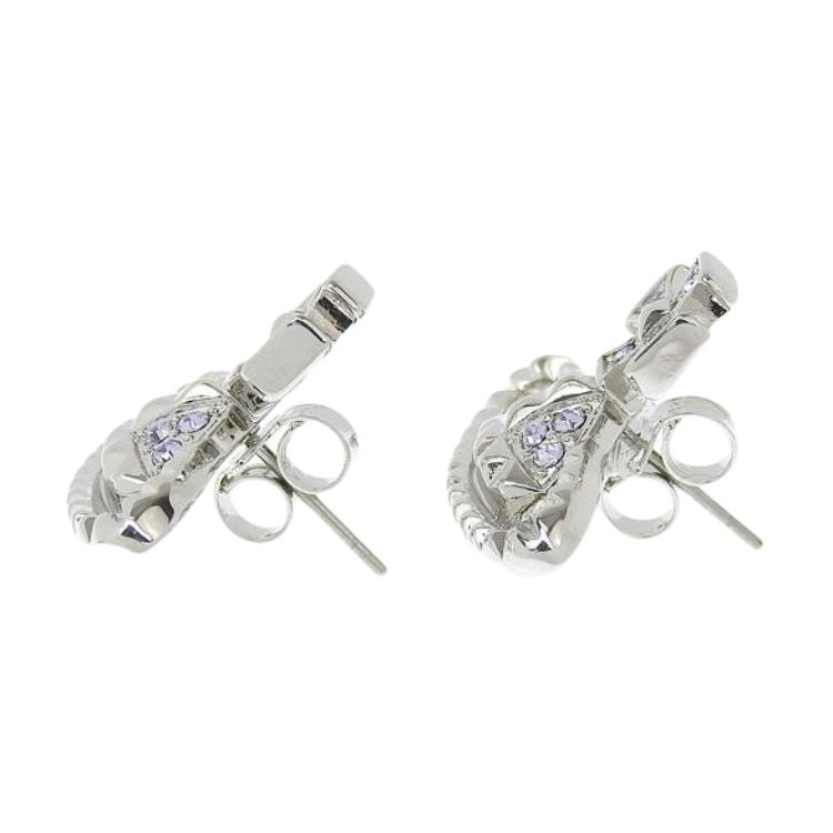 VIVIENNE WESTWOOD Mayfair Bas Relief Studded Saturn Crystal Embossed Earrings Women Earrings Silver Lavender Brass 62010029-02W287-MY