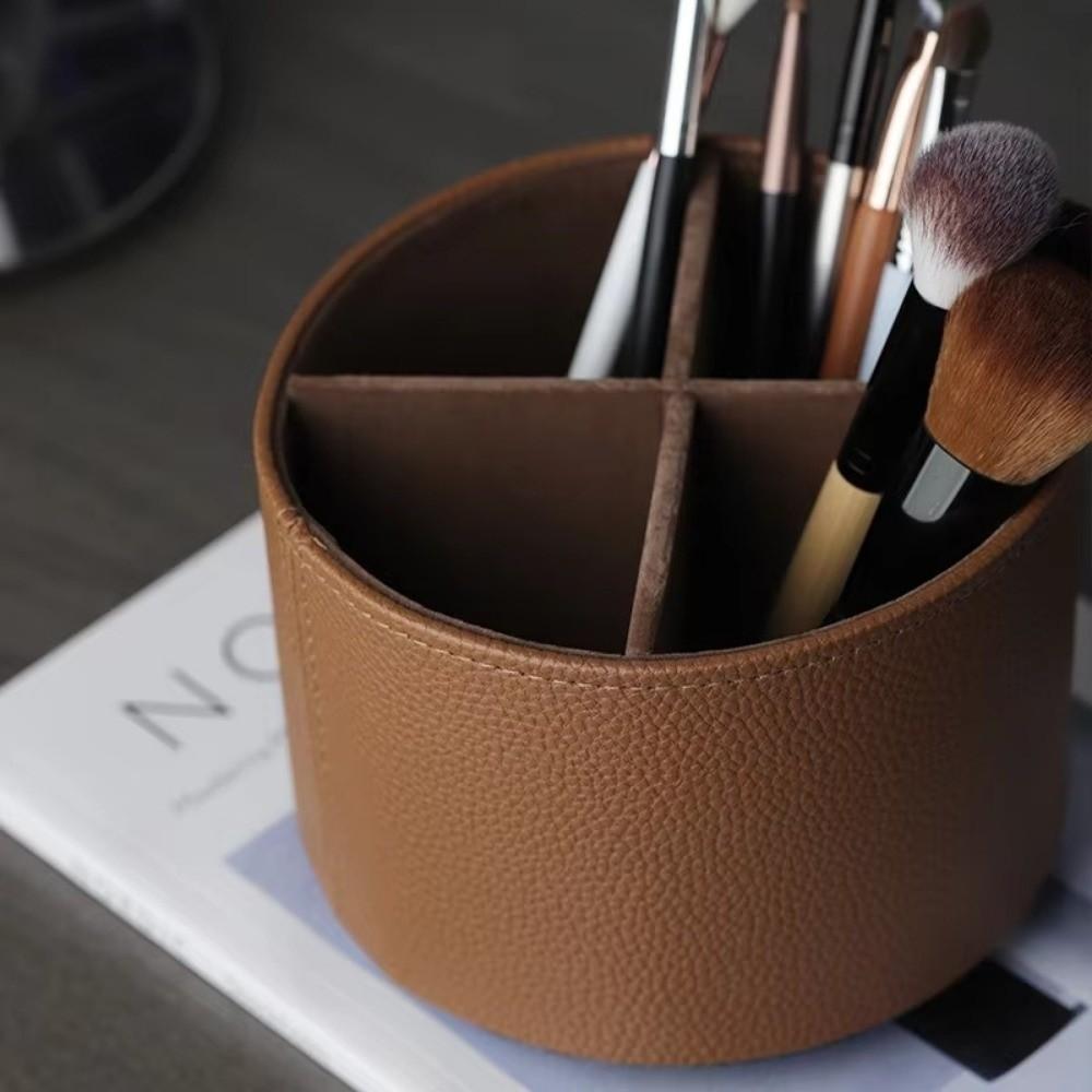 Portable Rotatable Storage Holder Box 360 Degree Desktop Cosmetics Shelf Cylinder Rotary Pen Holder Makeup Brush Storage