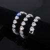 45cm Neue Hip Hop Tennis Kette Armband Halskette Glänzendes Herz Strassstein Cz Mode Rock Party Schmuck Set