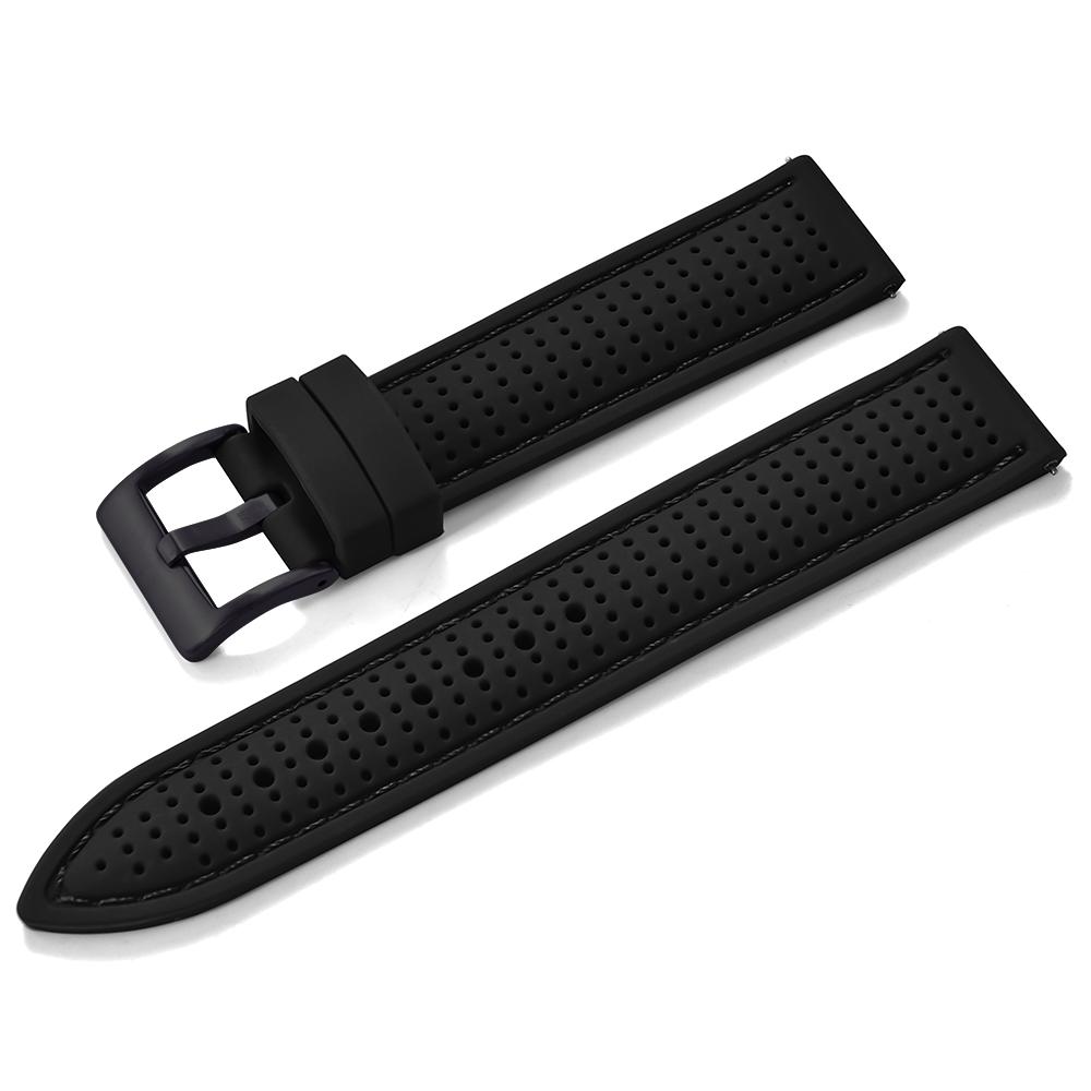 Quick Release Sport Silicone Watch Band - Breathable Waterproof Soft Rubber Strap Universal Fit 18mm 20mm 22mm For Men Women