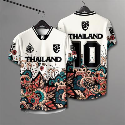 Herren Und Damen Elefant Thailand 3D Gedrucktes Rugbykragen Kurzarm Sommer Street T-Shirt Mann Hohe Qualität Übergroß Atmungsaktiv