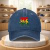 One Love Reggae Print Washed Baseball Cap Adjustable Cotton Outdoor Sports Hat Unisex