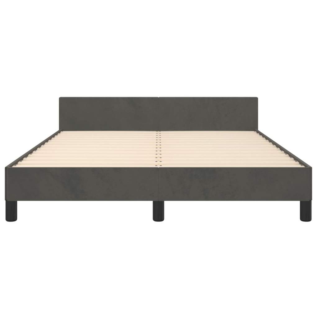 Vidaxl Struttura del Letto Senza Materasso, Grigio Scuro, 140X190 Cm, Velluto