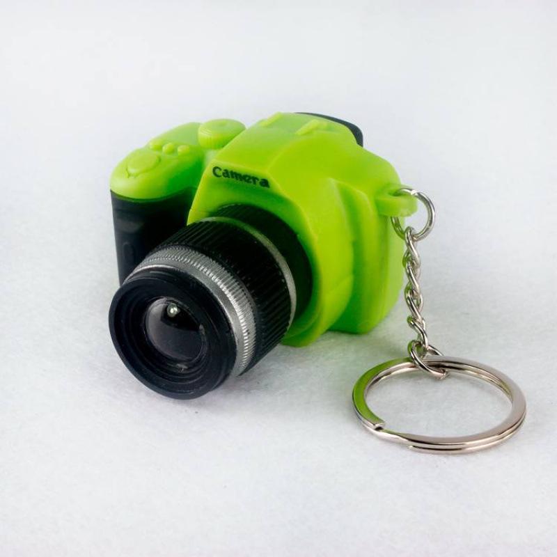 Creative SLR Camera Keychain with LED Light and Sound Pendant Toy
