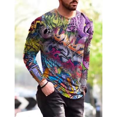 Gothic Street Style Hip Hop Rock heren T-shirts met lange mouwen Lente Herfst 3D Printing Jeugdige Vitaliteit Tops Tees Plus Size 6XL