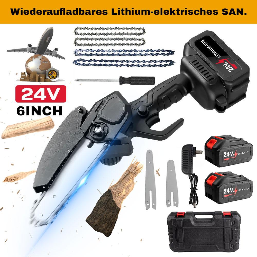 6 Inch Mini Electric Chainsaw Handheld Portable Rechargeable Lithium Garden Woodworking Electric Chainsaw Cutting Power Tool