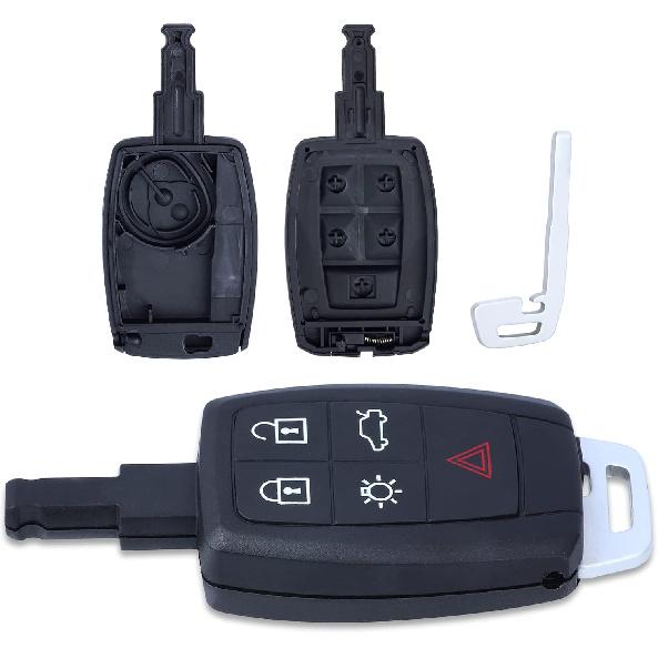Sleutelloze Toegang Sleutelbehuizing Vervanging voor Volvo C70 C30 S40 V50 5 Knoppen KR55WK49259, Alleen een Sleutelbehuizing