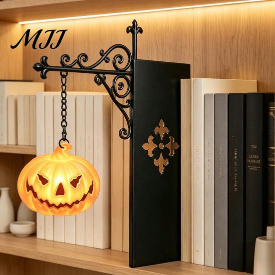 Decorative Book Nook Light Halloween Bookshelf Light, Vintage Metal Shelf Lamp, Battery Powered Miniature Chandelier for Bookcase Warm LED Nightlight