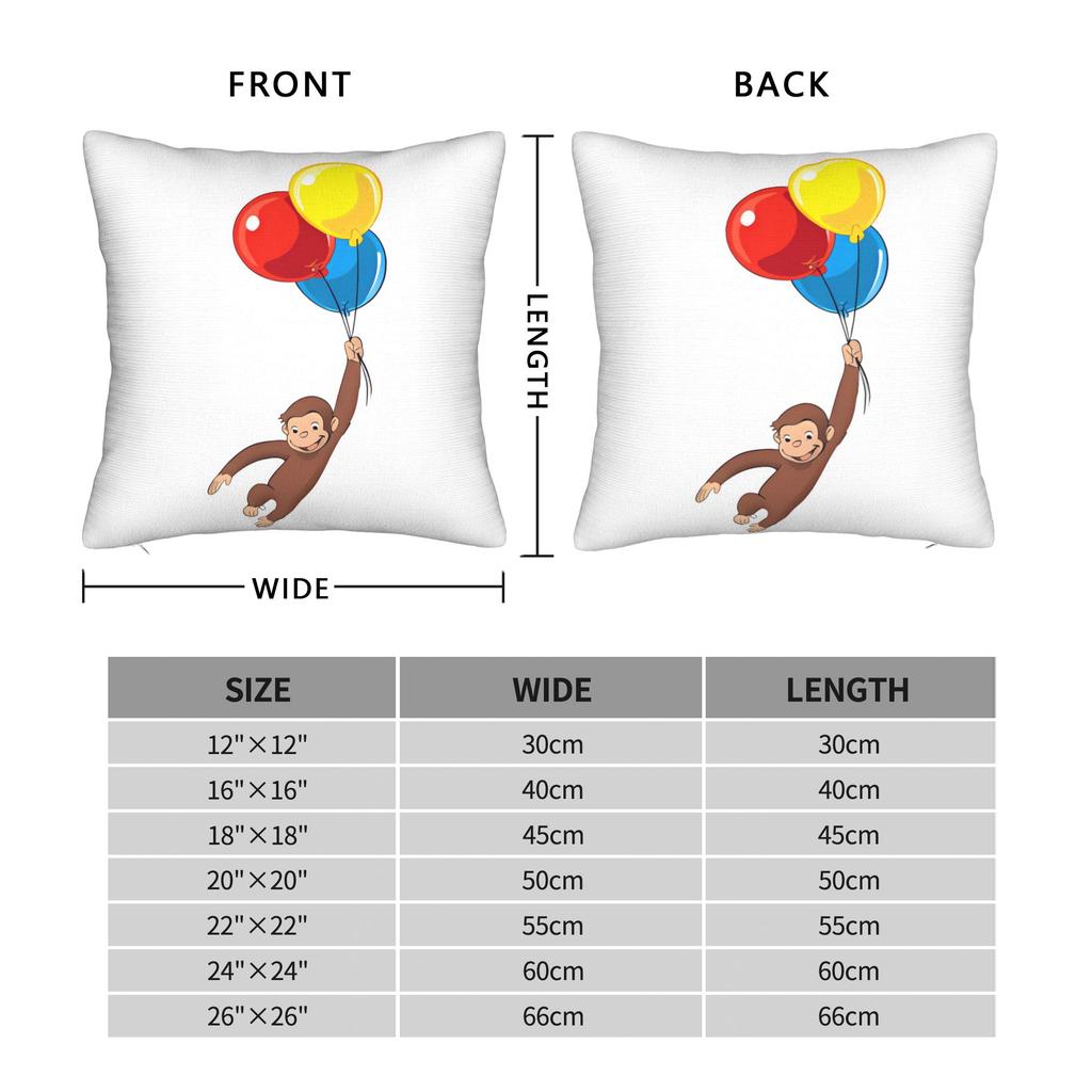 Pillow Case Cartoon Monkey C-Curiouss Georges Comfy Pillow Cover For Living Room Sofa Retro Trendy Pillowcases