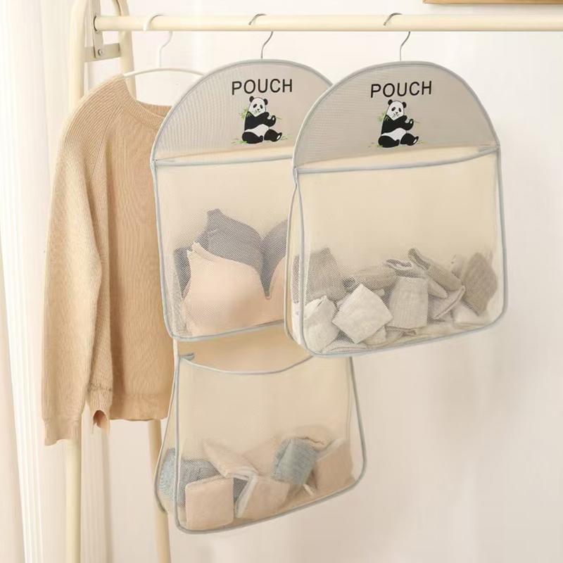 Multi-Layer Storage Mesh Bag Save Space Large Capacity Socks Storage Bags Wardrobe Hanging Multi-Function