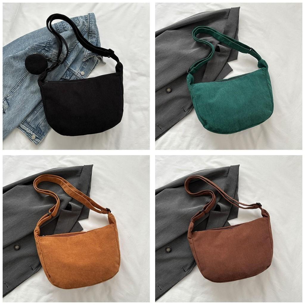 Japanese-style Literary Corduroy Shoulder Bag Perfect For Everyday Use