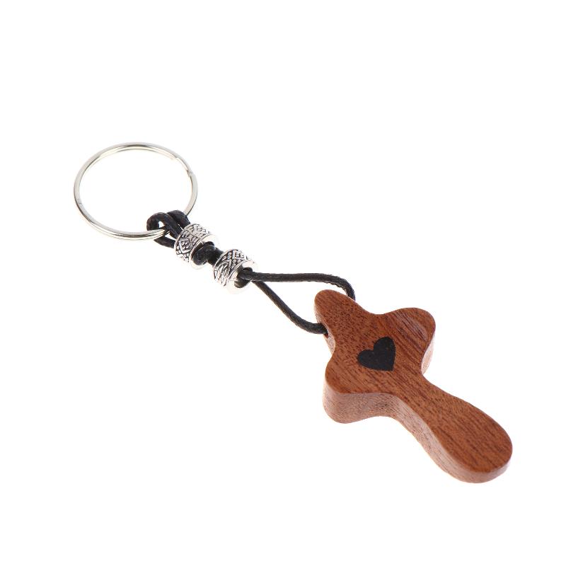 1/3Pcs Wooden Crosses Toys Mini Pocket Crosses Keychain Palm Crucifix Finger Toy For Adults Kids Prayer And Faith Gifts