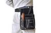 SK11 Carbon Leather Nail Genuine Cowhide Leather with Belt Loop Pouch, Slits, Black, SK-CLK
