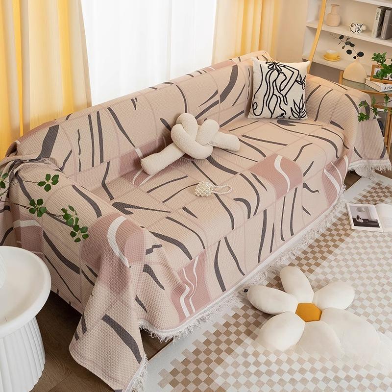 Cotton Linen Sofa Cover Cloth High-Grade Sofa Towel Non-Slip Four Seasons Universal Anti-Scratching Sofa Cushion