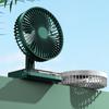 Desktop Clock Fan 90 Egree Shaking Head Height Wind Speed Adjustable 3600mAh Type-C Chargeable Light Portable Fan