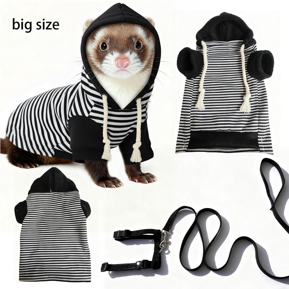 Set Pettorina e Guinzaglio per Furetto Cappotto Caldo Invernale e Set Pettorina e Guinzaglio a Prova di Fuga Regolabile per Viaggi all'Aperto dell'Animale Domestico