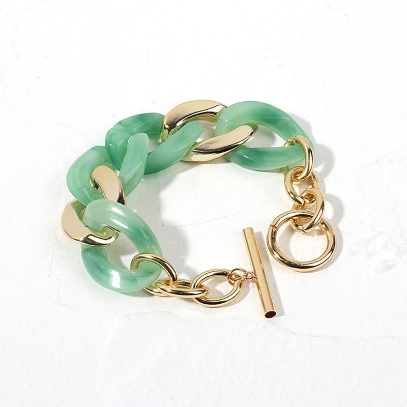 Two Tone Handchain Candy Color Resin Bangle Fashion Bracelet Jewelry Mother Day Gift for Women Autumn Winter Accessory