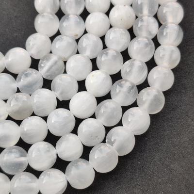 Natural White Selenite Round Beads, 6MM 8MM 10MM Size Beads, High Quality Beads 14-15 Inch Gemstone Beads.